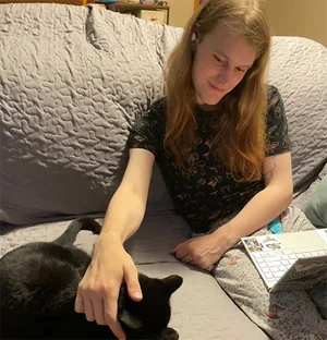 Image of Killion Knight with cat