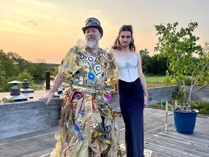 Robinson with Luciana Figliulo ‘24 at the 2022 Reunion “Dressing the Activist” fashion show