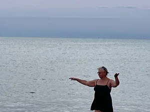 Image of woman at Lake Michigan