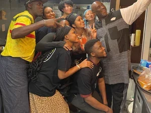 Image of a group of people taking a selfie