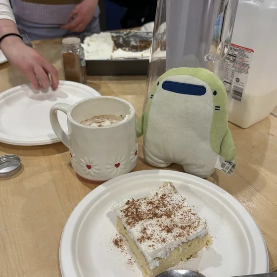 Image of a cake and coffee
